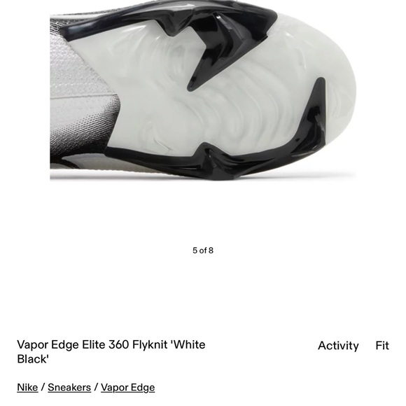 Vapor Edge Elite 360 Flyknit 'White Black' size 14 NWOT - Picture 3 of 5
